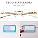 piscm Vintage Rimless Rectangle Sunglasses for Women Men,Trendy Gold Metal Frameless Square Sun Glasses Transparent Eyewear(Gold/Clear)