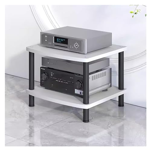 Meuble TV Hi-FI et supports en bois et métal pour amplificateur et platine