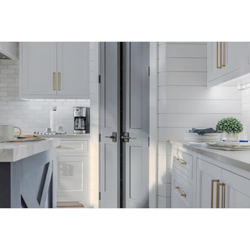 Image of SCHLAGE Latitude Non-Turning Dummy Door Handle, Reversible, Matte Black | Non-turning dummy lever door handle with no latch or lock, Decorative pull, One sided, Easy to install, Certified durability