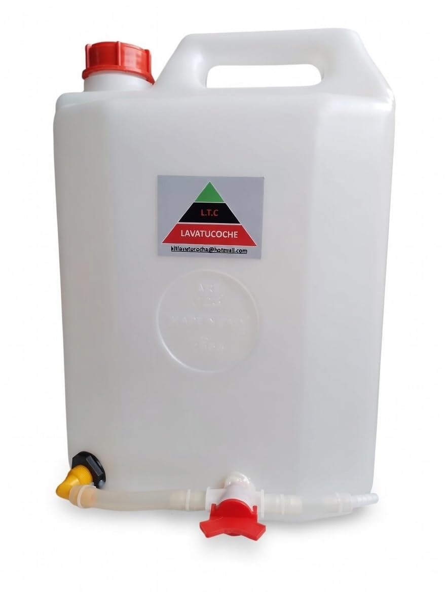 Kit de Limpieza de Vehículos L.T.C LAVATUCOCHE con Cepillo, Manguera y Bidón para Lavar la carrocería de Vehículos Pequeños y Medianos