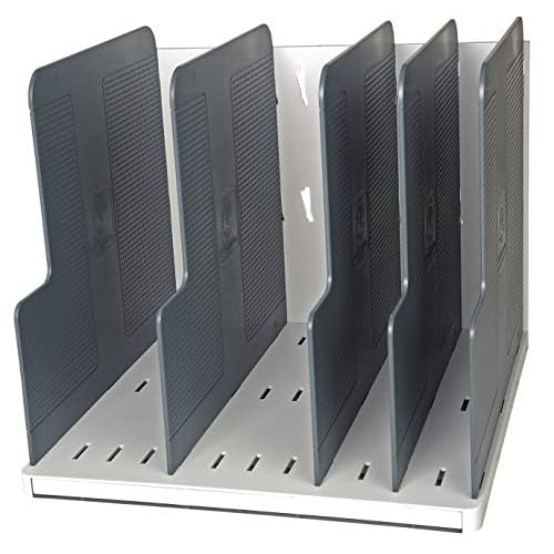 Exacompta 390740D Organizer Modulotop mit 5 Trennwänden aus Kunstsoff für DIN A4 Dokumente lichtgrau. Für Ordner Ringbücher Postmappen und Hefter Sorter Vertikal