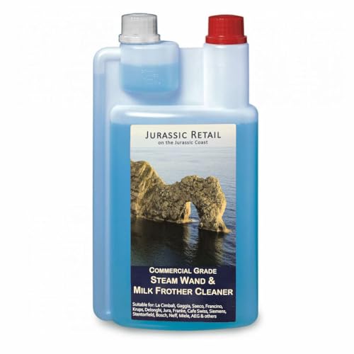 Jurassic Retail Commercial Grade Liquid Milk Froth Residue Cleaner Detergent Steam Wand & Milk Frother Cleaner 1 Litre Dispensing Bottle (1000ml)