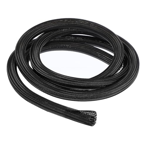 QUARKZMAN 10 pies - 1 pulgada Split Sleeving, revestimiento de cable trenzado, gestión de cables de PET, protector de cables, para dispositivos de oficina y hogar, color negro