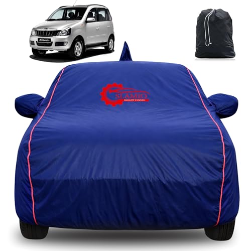 Image of 100% Waterproof Car Cover for Mahindra Quanto | All-Weather, Dustproof & UV Protection | Heavy-Duty 3-Layer Fabric | Custom Fit with Mirror & Antenna Pocket | Navy Blue