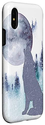 Iphone X/Xs Grey Wolf Howling At The Full Moon Case #TOP2