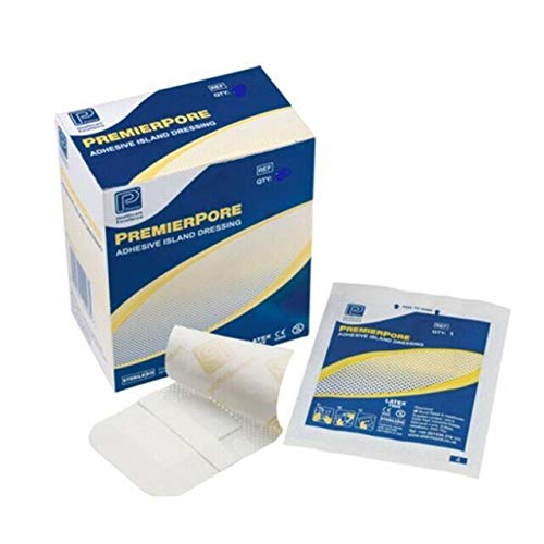Premierpore Adhesive Island Dressing, 10cm x 10cm, Pack of 100