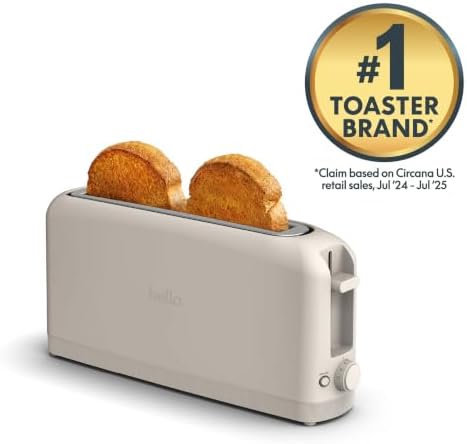 bella Fits-Anywhere™ Slim Toaster, 2 Slice Extra Long & Wide Slot, Oatmilk - 3