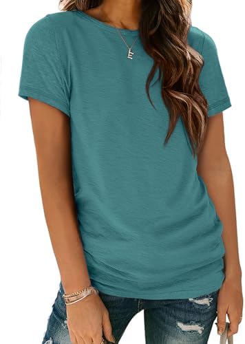 ATHMILE Casual Tops for Women Round Neck Shirts Summer Top Fashion Basic Graphic Tee Clothing