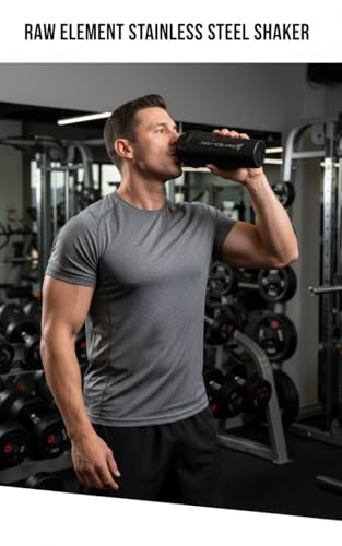Image of Stainless Steel Gym Shaker 750ml - Leakproof Shaker Bottle for Protein Powder, Smoothies, Supplements - Odor-Free, Durable & Portable for Gym, Travel, and Workouts (Black)