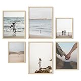 HAUS AND HUES Natural Wood Picture Frames - Set of 6 Frame Sets for Wall Collage...