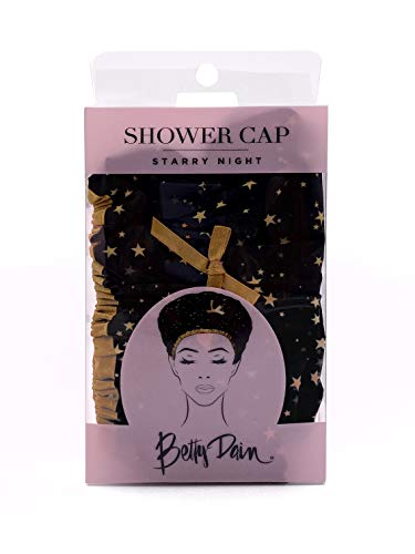 Reusable Shower Cap & Bath Cap & Lined, Oversized Waterproof Shower Caps Large Designed for all Hair Lengths with PEVA Lining & Elastic Band Stretch Hem Hair Hat - Fashionista Starry Nights - Thumbnail 7