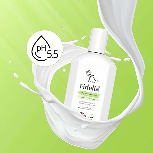Image of Fixderma Fidelia Nourishing Body Lotion | Moisturizer for face & Body | Body lotion for Women & Men | Body Lotion for Sensitive & Very dry skin with Rice Brain Oil & Aloe vera - 250ml