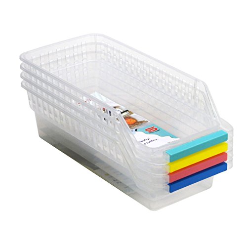 M-Aimee 4Pack Plastic Fruits Refrigerator Storage Tray Organizer with Handle Random Color