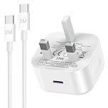 Samsung Fast Charger Plug and Long Cable 2M for Samsung Galaxy S26 S25/S24/S23/S22/S21/S20/A55/A54/A17/A16/A15/A32/A36/A35/A34/A33/A52/A53/A26/A25/A23/A24/A56, USB Type C Plug with USBC Charging Lead