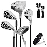 Kids Golf Clubs Set 7 Pieces for Boys & Girls Ages 9-12, Junior Golf Set with Stand Bag, Driver, Hybrid, Irons...