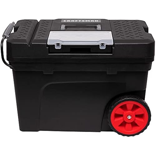 CRAFTSMAN Rolling Tool Box with Wheels, Includes Organizers and Trays, Heavy Duty Plastic, Lockable, 15.2 Inch (CMST33026)