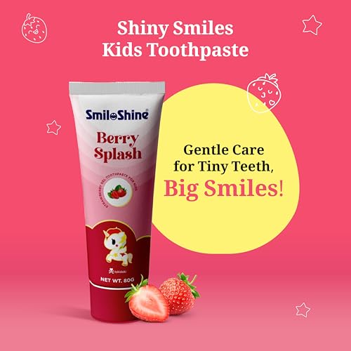 Image of SmiloShine kids toothpaste 2-5 years 80g x 3 Pack Plaque Removal, No Artificial Flavors, Prevents Cavities, Effective Oral Care (Strawberry)