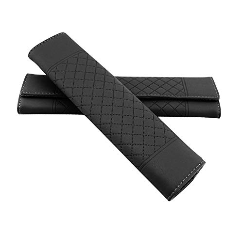 Zyhw Car Seat Belts Cover For Adults, Soft Pu Leather Grid Safety Shoulder Strap Pad Black(2Pcs) #TOP15
