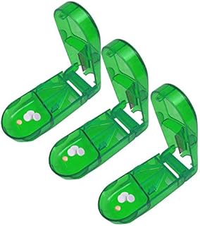 ISDG 3PCS Pill Cutter Splitter for Cutting Small Pills or Large Pills in Half or Quarter, Pill Splitter with Retracting Blade Guard Safety Medicine Slicer for Pills, Vitamins, Medicines