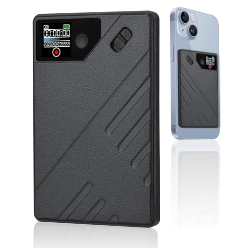 Powate KI Digitales Diktiergerät, 64 GB Aufnahmegerät Unterstützt 112 Sprachen Transkribieren und Speicher, Audio-Recorder für Vorträge, Meetings, Anrufefür Besprechungen, Lernzwecke, Anrufe, Schwarz