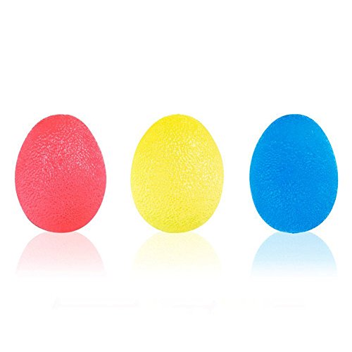 CCMART Hand Squeeze stress palline, mano terapia Squishy balls per mani, dita e grip rafforzamento  Set di 3 resistenze, dito polso artrite terapia esercizi