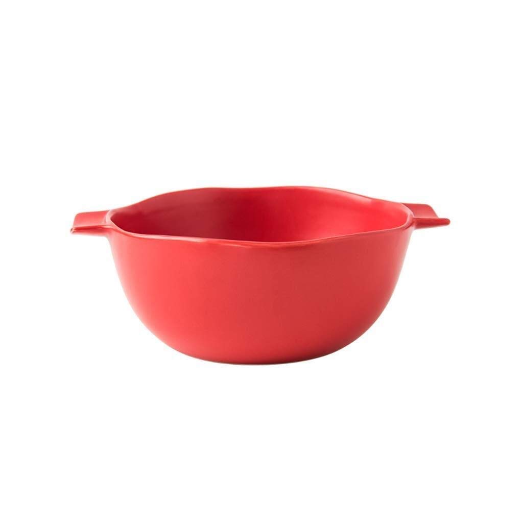 WOTZOV Dishware Japanese Ceramic Bowl,Household Binaural Large Ceramic Tableware Set Soup Pot Porcelain Bowl Bowl Commercial Noodle Bowl，F