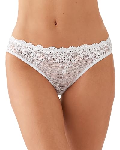 Wacoal Women's Embrace Lace Bikini Panty,White,Medium