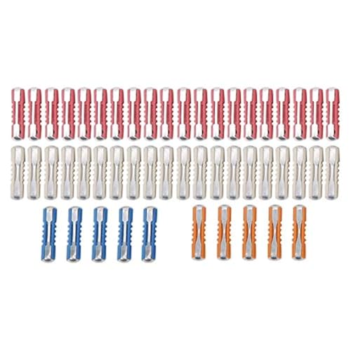 Image of KIMISS 50pcs Car Assortment Kit, Blade-Type Automotive 5A 8A 16A 25A Torpedo‑Shaped European Set Suitable for European Classic Cars