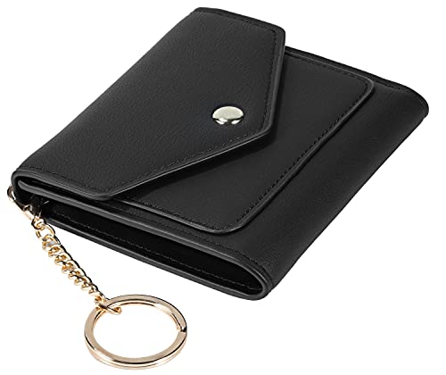 Gostwo Women's Small Wallet Rfid Blocking Keychain Wallet Change Pouch Credit Card Holder Mini Bifold Purse( Black) #TOP4