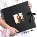 12x12 Inch DIY Scrapbook Photo Album with Cover Photo Pocket 80 Pages Silk Ribbon Album Craft Paper Album for Guest Book, Anniversary, (Black) …