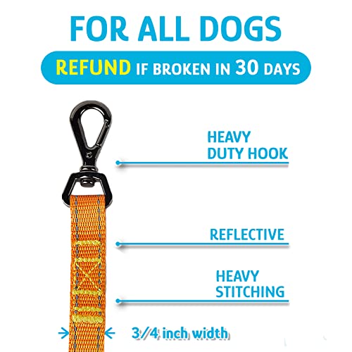 Chew Resistant, Float On Water Dog Training Leash, Wear-Resistant Leashes, Heavy Duty Hook Safe Handle Reflective Lead For Dogs-15Ft 20Ft 30Ft 40Ft 50Ft For Large Medium Small Pets Dogs-Og 15Ft #TOP5