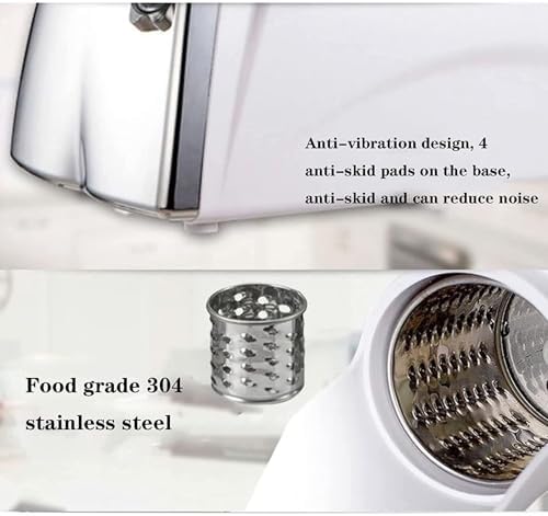 Electric Cheese Grater, Professional Rotary Shredder for Quick Grinding and Salad Prep (Stainless Steel)