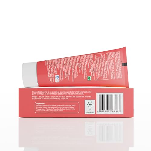 Image of Pigeon Fruit Punch Toothpaste for Babies & Children | Formulated Without Fluoride, SLS, Added Colour & Paraben | pH Friendly Gentle Oral Care | 45 g Each | Pack of 2 | IDA Certificate Accepted