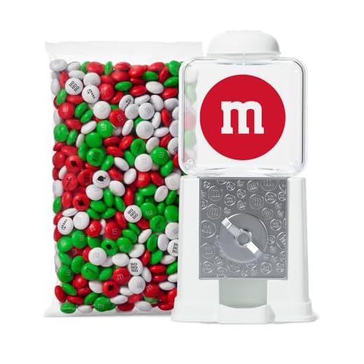 M&M'S WORLD Holiday Candy Dispenser, Unique Holiday Gift filled with Pre-Designed M&M’S Holiday Candies