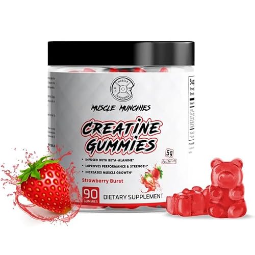Muscle Munchies Creatine Chewable Gummies for Men & Women-Infused with Beta Alanine-5g of Creatine...