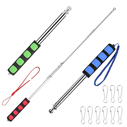 Heting-YQ 3 Stück Teleskop Fahnenmast Edelstahl Handheld Fahnenstange...