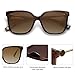 SOJOS Fashion Square Sunglasses for Women Trendy UV Protection Lens Womens Sunnies Sunglasses SJ2196, Dark Tortoise Frame/Brown Grading Lens