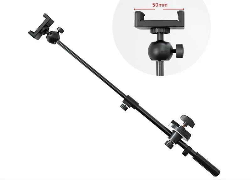 Image of FKU Extention Rod, Adjustable Overhead Cross Arm with Clamp, 360 Rotatable Flexible Metal Stand for Camera, Phone, Microphone & Ring Light (2)