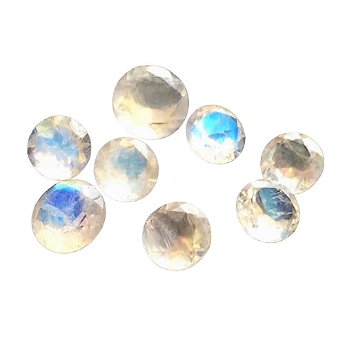 Pierre de lune arc-en-ciel 12 mm taillée à facettes pour bague solitaire haut de gamme