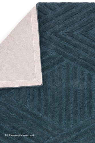 Image of Hand-Tufted Woolen Large Carpets for Living Room 8x10 feet Teal Color Anti-Skid Area Rug High Pile Thick Carpet & Rugs for Hall & Bedroom