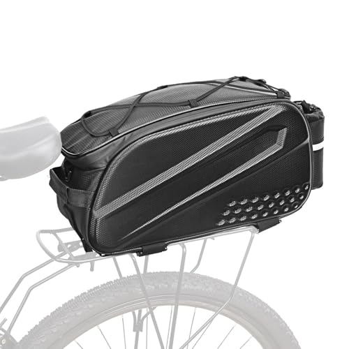 XHYASD 3 w 1 torba na bagażnik rowerowy 10 l, wodoszczelna i odblaskowa torba na tylny bagażnik, wielofunkcyjna torba na bagażnik rowerowy (czarny)