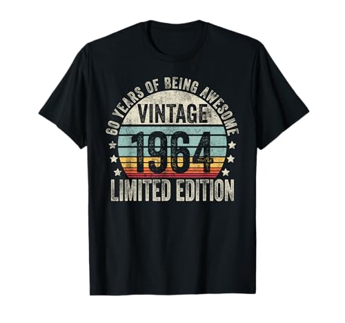 60 Year Old Gifts Vintage 1964 Limited Edition 60th Birthday Camiseta