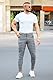 GINGTTO Herren Skinny Chino Hose Slim Fit Karierte Stoffhose Stretch Männer Hosen Bequeme Anzughose Grau 36