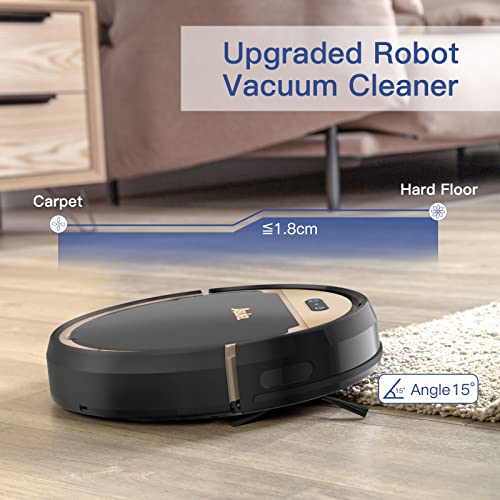 Uoni Robot Vacuum Cleaner, Self-Charging Robotic Vacuum And Mop, Strong Suction, Quiet Slim, Gyro Navigation, App Remote Control, Ideal For Hard Floor, Pet Hair, Medium-Pile Carpet #TOP3