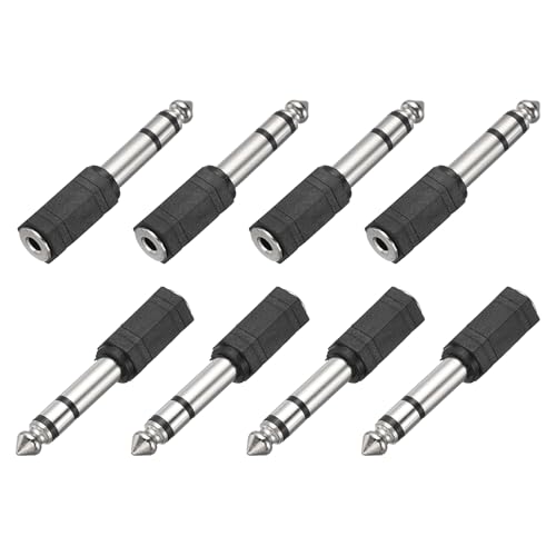 Adaptador Audio TRS 6.35mm Macho a 3.5mm Hembra Stereo 8 Pzas miniatura 1