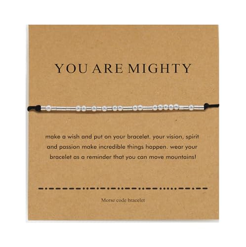 [Oldstar] �ȒP�\��t��Morse Code Bracelet Funny Gift for Women Girl with Meaning Card Gift Card for Best Friend Couple Mom Family