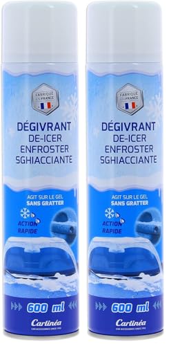 Carlinea 020022 Aérosol Dégivrant Pare Brise et Serrure Voiture, 600 ML, Bleu (Lot de 2)