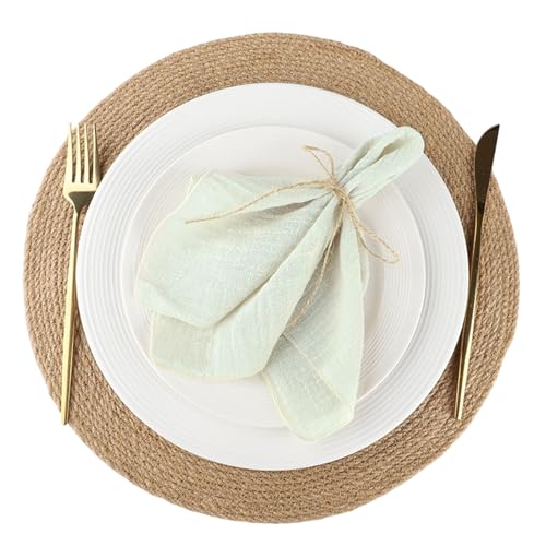 Servilletas de gasa de algodón gris claro para decorar tu mesa de comedor 2