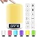 Produktbild AXELEL Wecker Bluetooth Lautsprecher, Nachtlicht, Farbwechsel, Touch Sensor Bedside Lampenleuchter Dimmable Warm Light, Ideal für Kinder, Party, Schlafzimmer, Camping