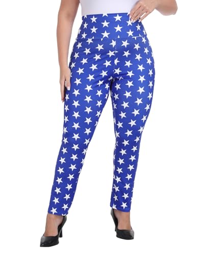 HAPPIERE Leggings for Women Plus Sizes Yoga High Waist Stretchy Workout Pants Striped Tights